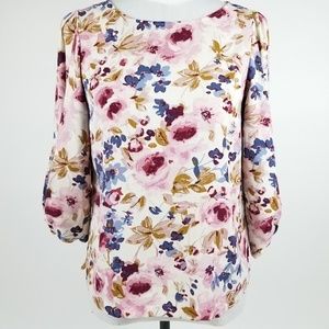 🦋Lauren Conrad Floral Half Sleeve Blouse